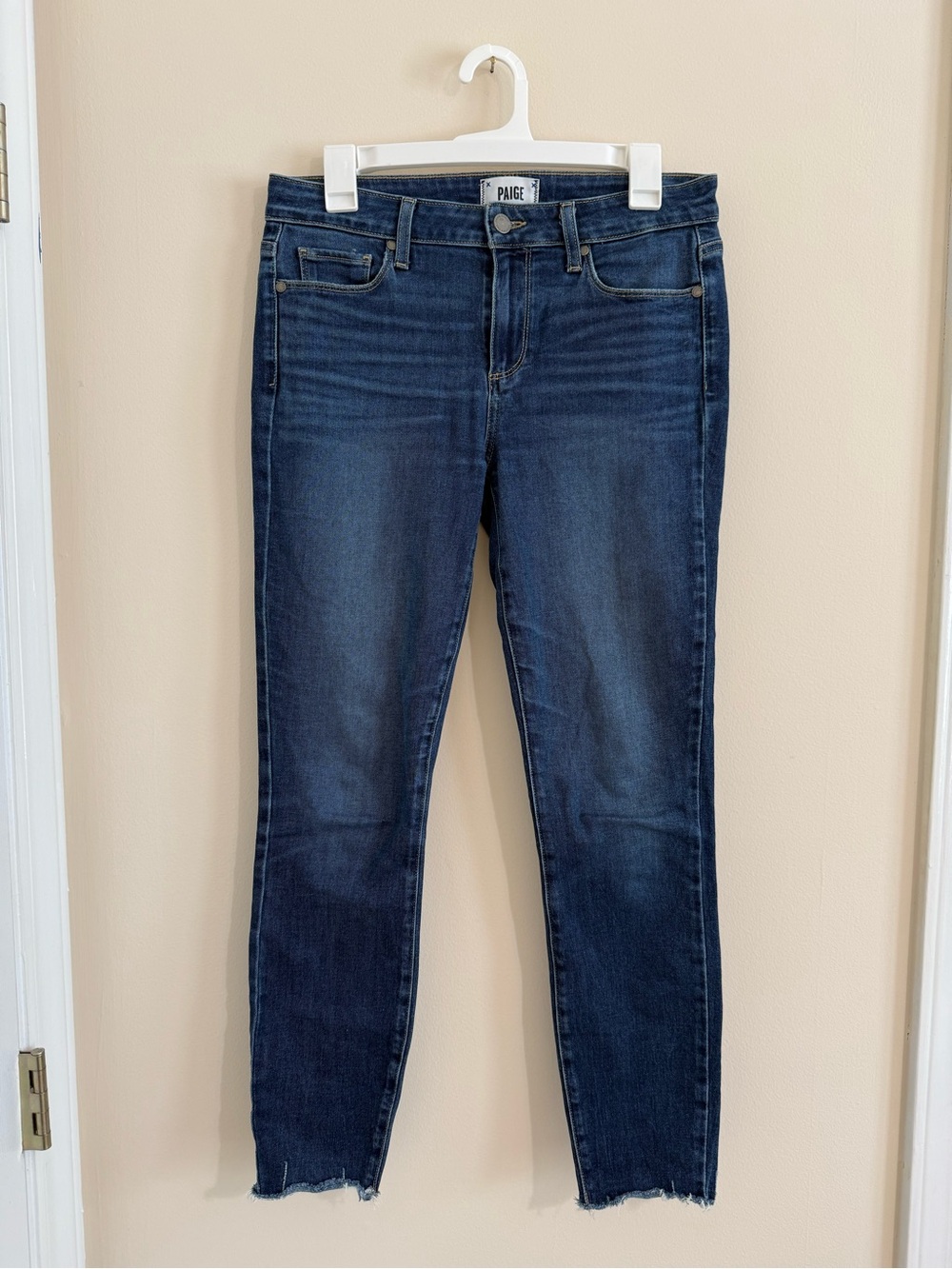 PAIGE Denim Verdugo Ankle in Darton Distressed Raw Frayed Hem Jeans Skinny 29 - Picture 2 of 11
